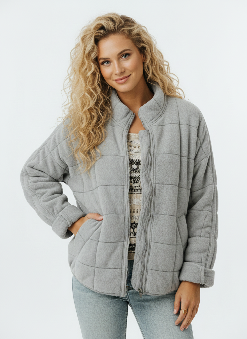 Ravine Women's Quilted Jacket | Stylish Zipper Design, Lightweight