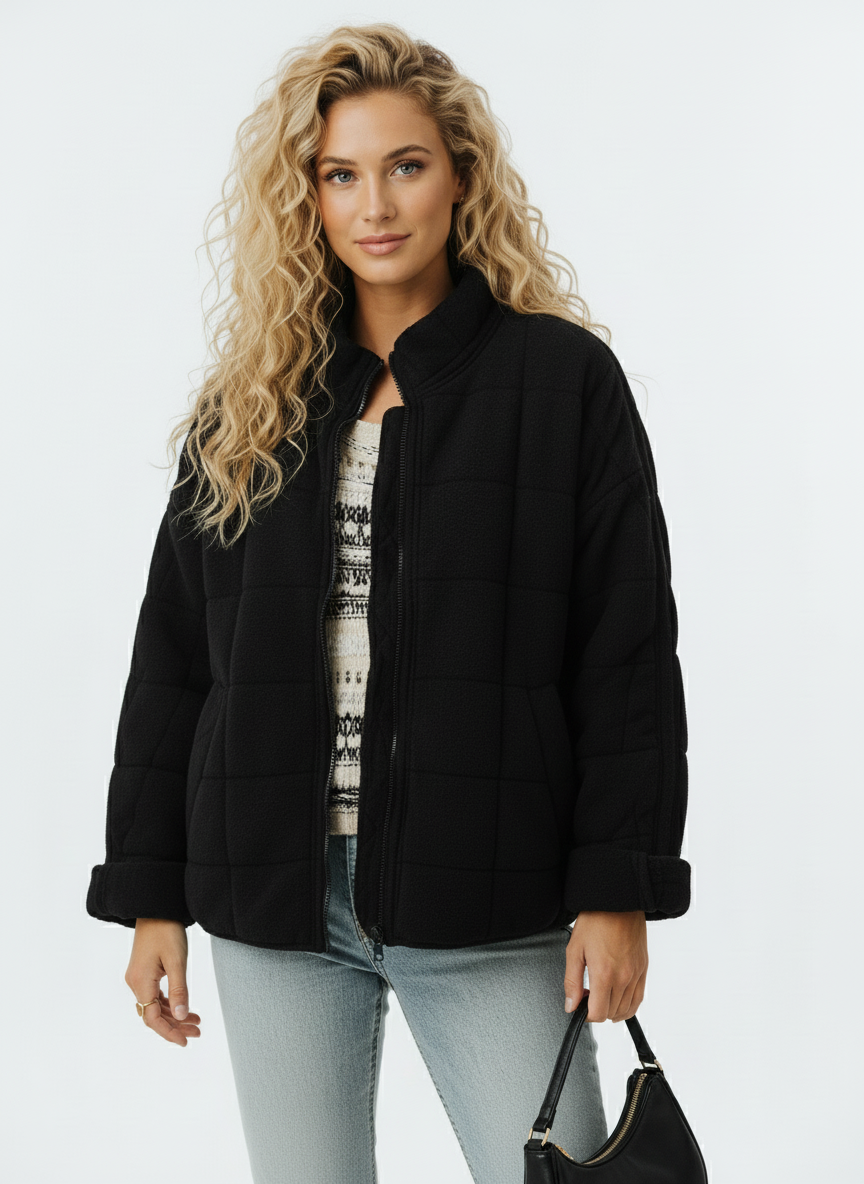 Ravine Women's Quilted Jacket | Stylish Zipper Design, Lightweight