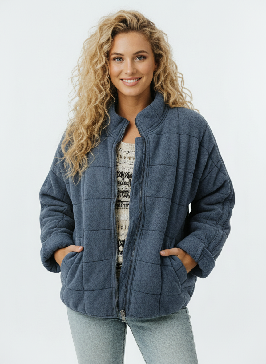 Ravine Women's Quilted Jacket | Stylish Zipper Design, Lightweight