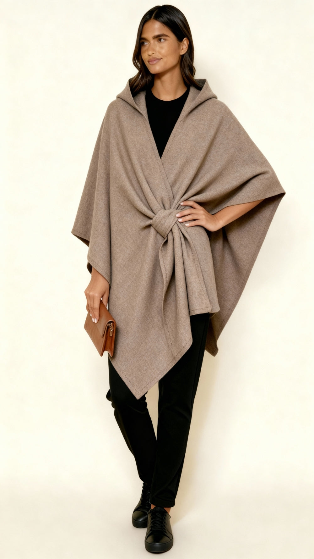 Women’s Luxurious Wind-Resistant Shawl Coat – Elegant Open-Front Wrap with Soft Drape