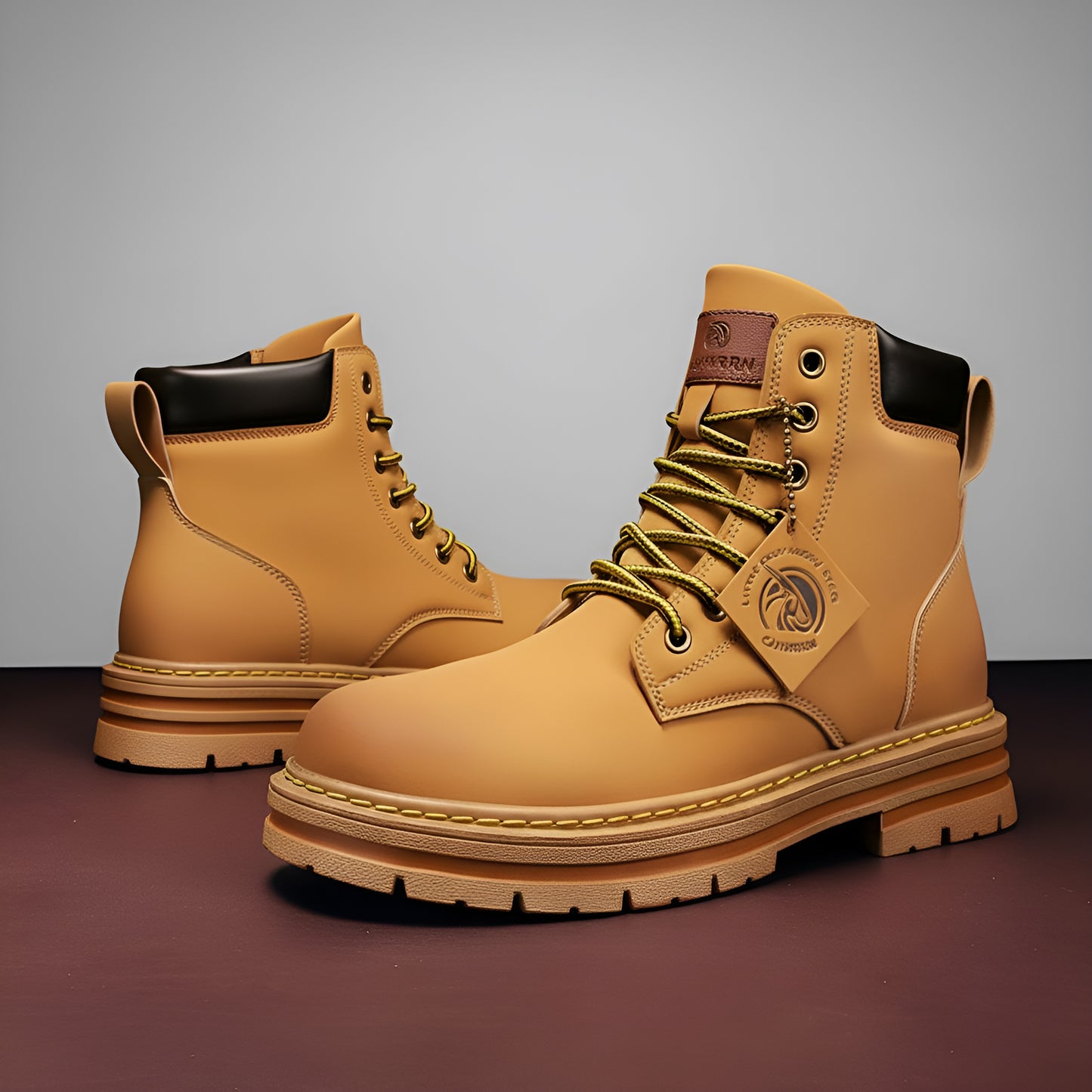 Men's Ankle Boots – Lace-Up with Rugged Sole