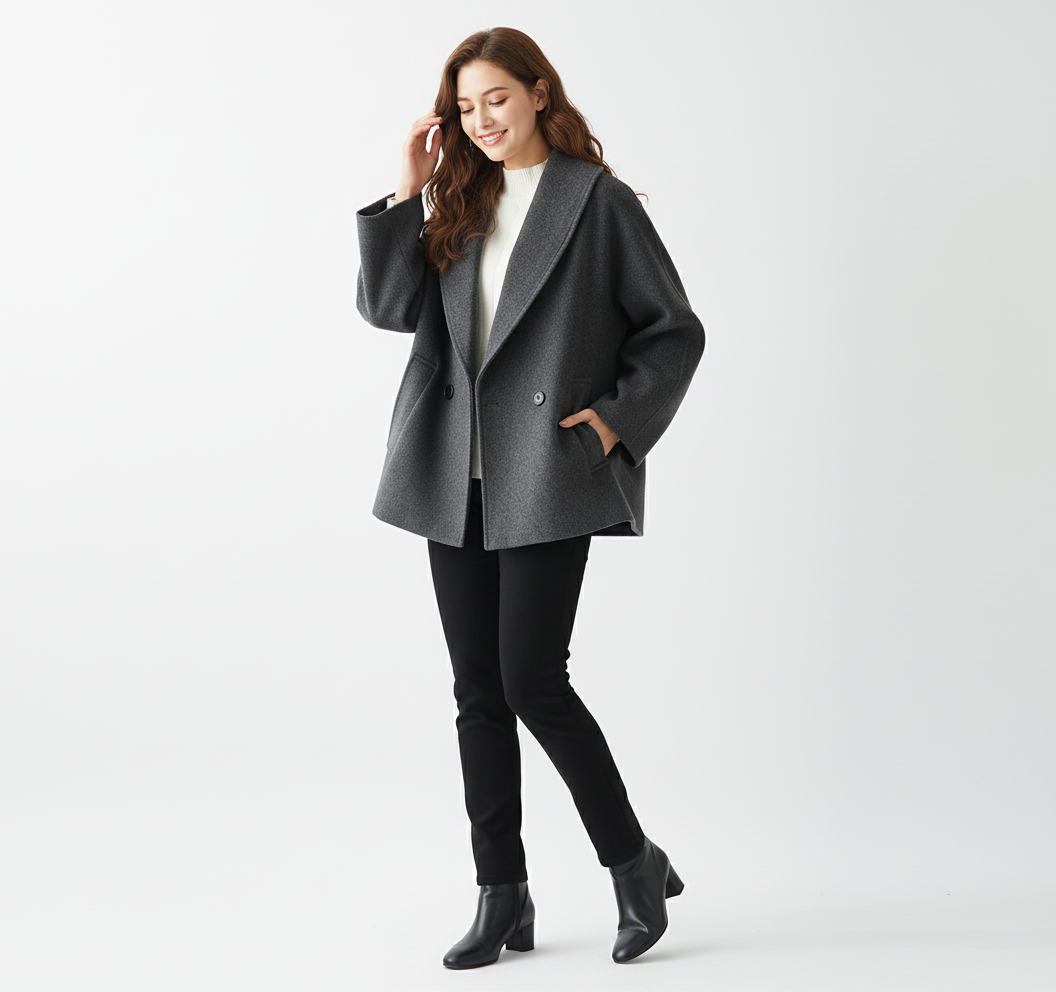 Mara Women's Oversized Coat | Chic Wrap Design, Winter Coats
