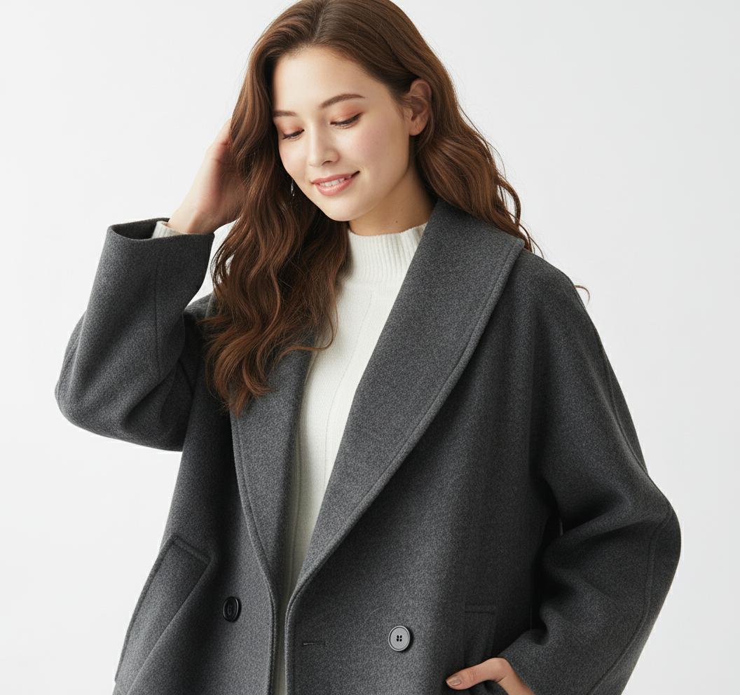 Mara Women's Oversized Coat | Chic Wrap Design, Winter Coats