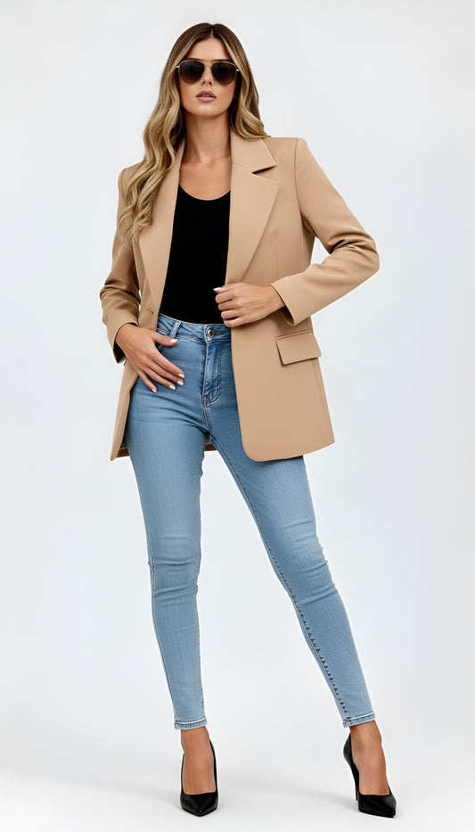 Women’s Slim Fit Blazer – Professional Long Sleeve Jacket with Lapel | Tailored Office Wear