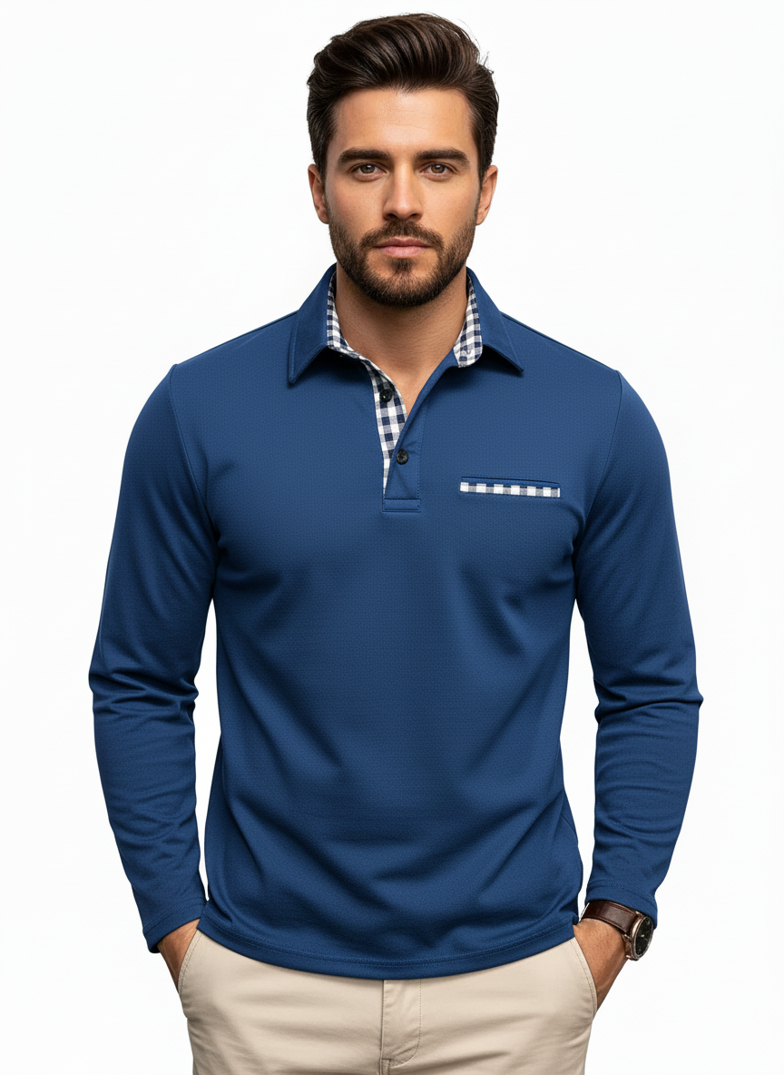 Rex Men's Long Sleeve Polo Shirt | Lightweight Breathable Fabric