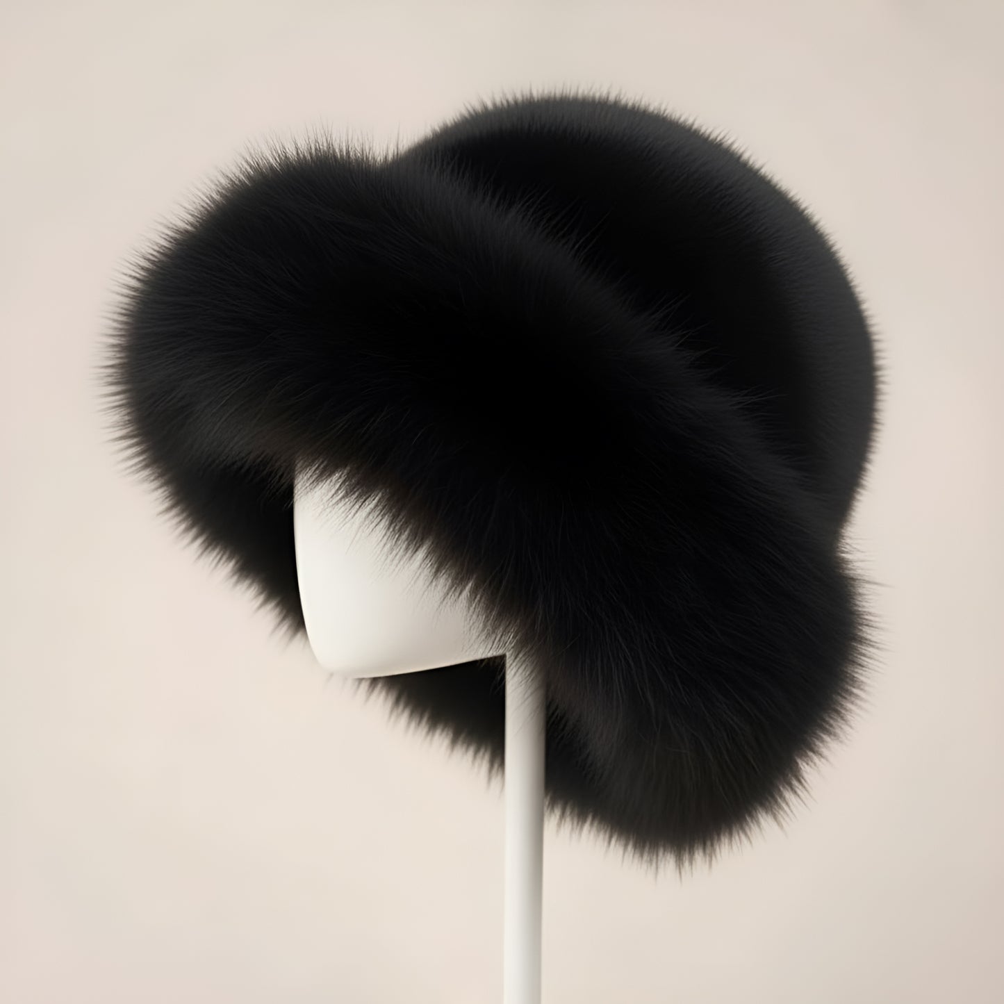 Women’s Cossack Style Hat – Plush Faux Fur Winter Hat with Wide Rounded Trim