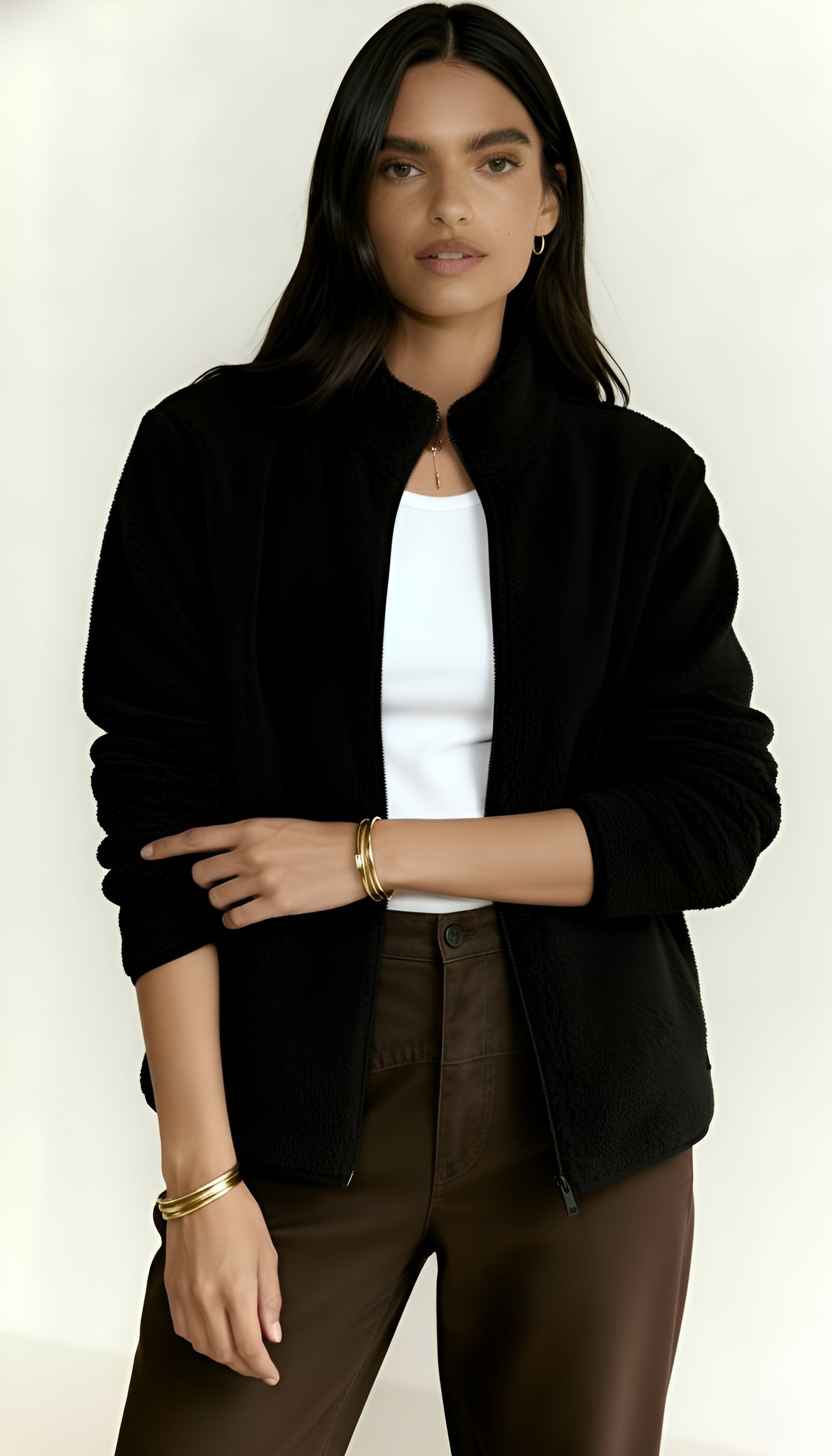 Women’s Winter Teddy Jacket – Ultra-Soft Fleece with Full Zip & High Collar | Cozy Warm Outerwear