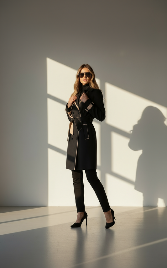 Long Women's Trench Coat | Elegant Water-Repellent Outerwear