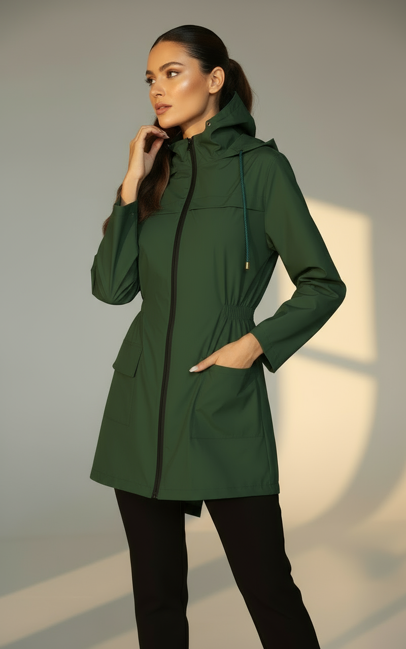 Women's Lightweight Raincoat with Hood | Waterproof Windbreaker