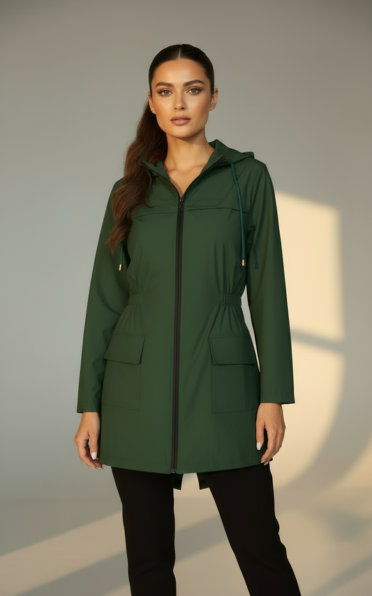 Women's Lightweight Raincoat with Hood | Waterproof Windbreaker