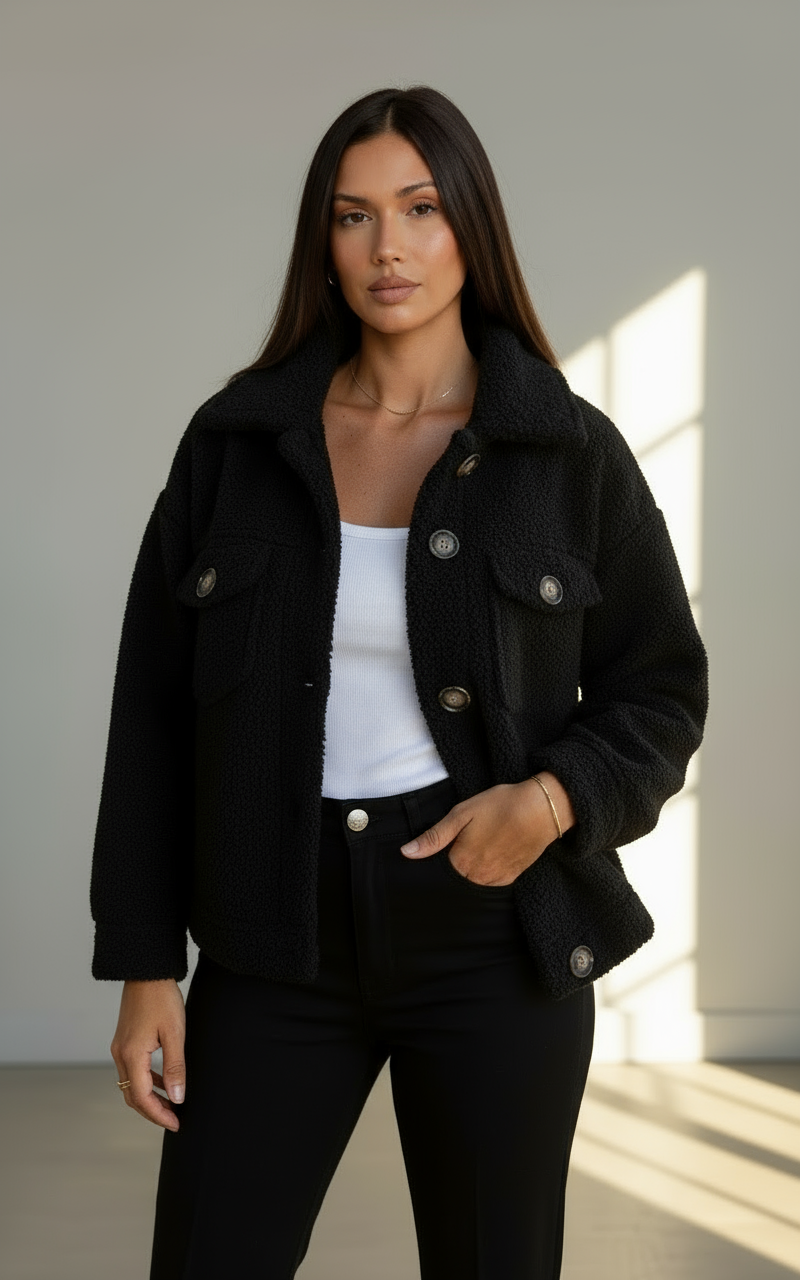 Jade Long Teddy Coat for Women | Cozy Casual Winter Overcoat