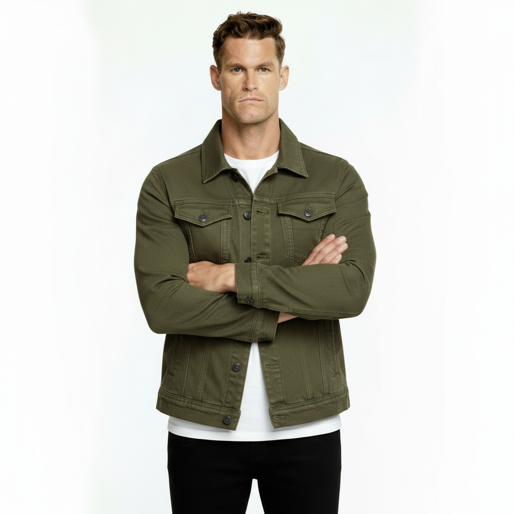 Men’s Classic Denim Jacket – Timeless Cotton Jean Jacket with Button Closure and Pockets