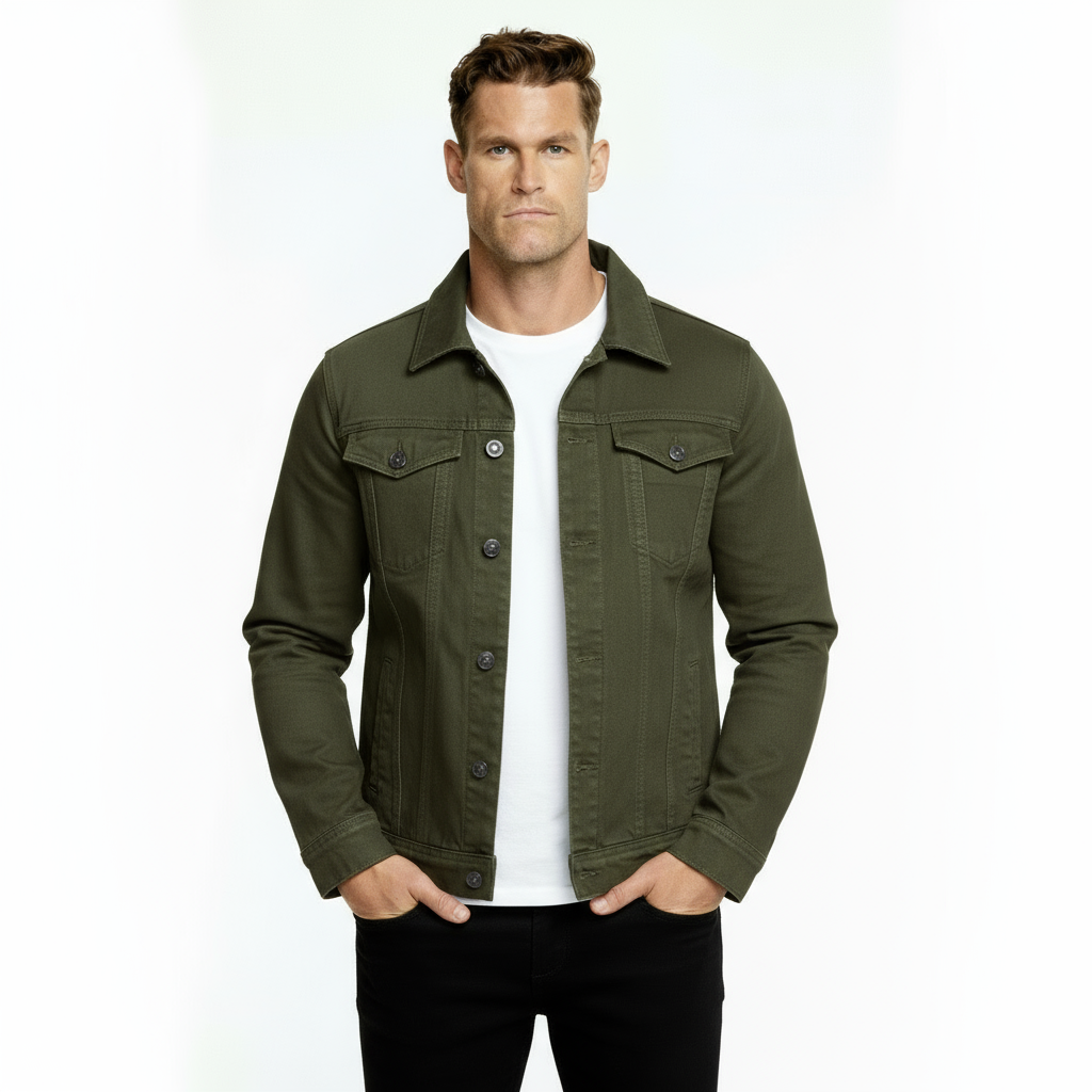 Men’s Classic Denim Jacket – Timeless Cotton Jean Jacket with Button Closure and Pockets