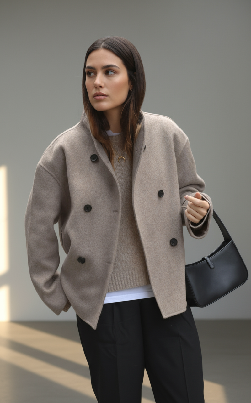 Trendy Women’s Midseason Jacket with Buttons | Lightweight Transitional Coat