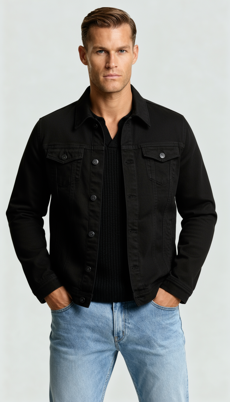 Men’s Lightweight Denim Jacket – Classic Button-Up Summer Jean Jacket