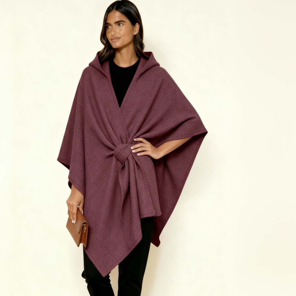 Women’s Luxurious Wind-Resistant Shawl Coat – Elegant Open-Front Wrap with Soft Drape
