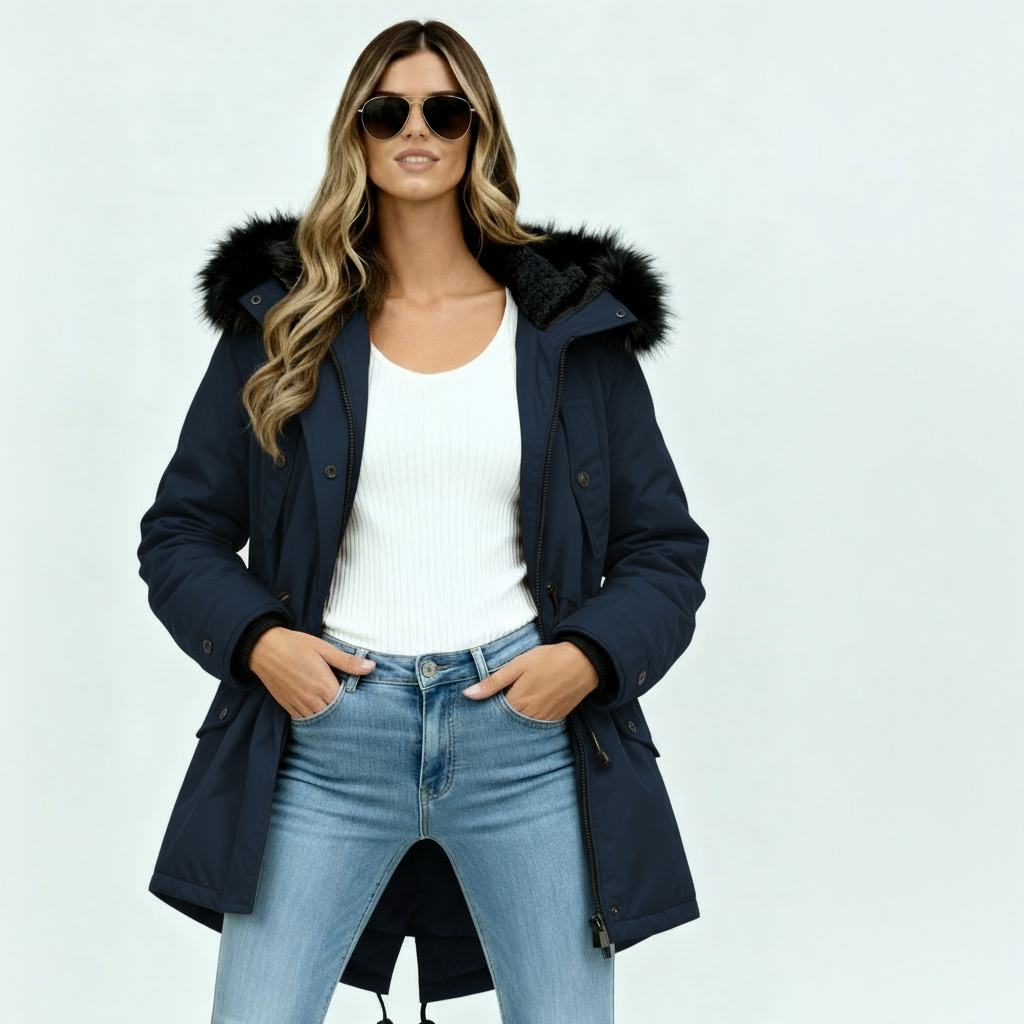 Women’s Winter Coat with Hood – Warm Insulated Long Jacket for Cold Weather