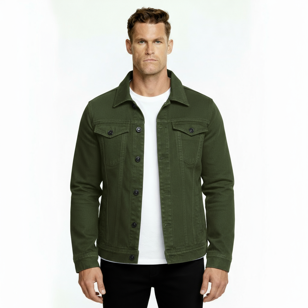 Men’s Classic Denim Jacket – Timeless Cotton Jean Jacket with Button Closure and Pockets