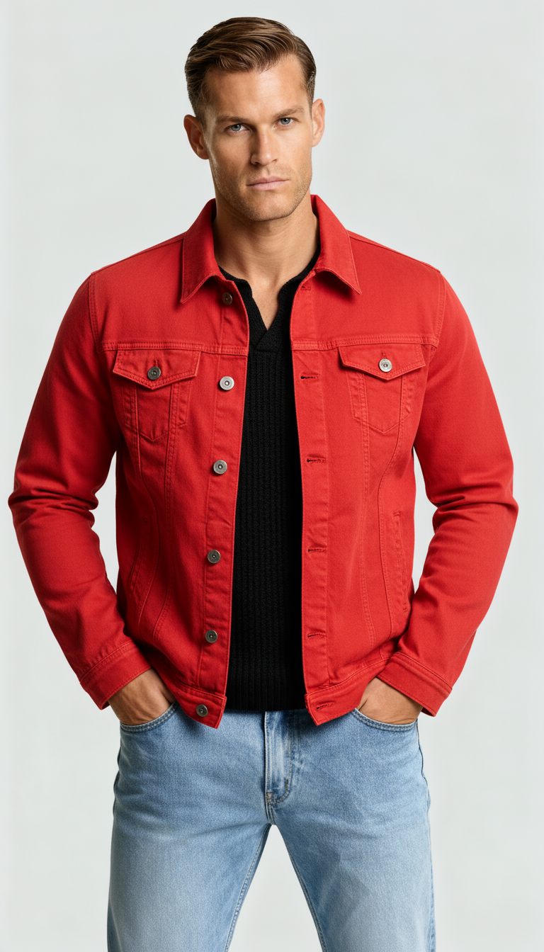 Men’s Lightweight Denim Jacket – Classic Button-Up Summer Jean Jacket