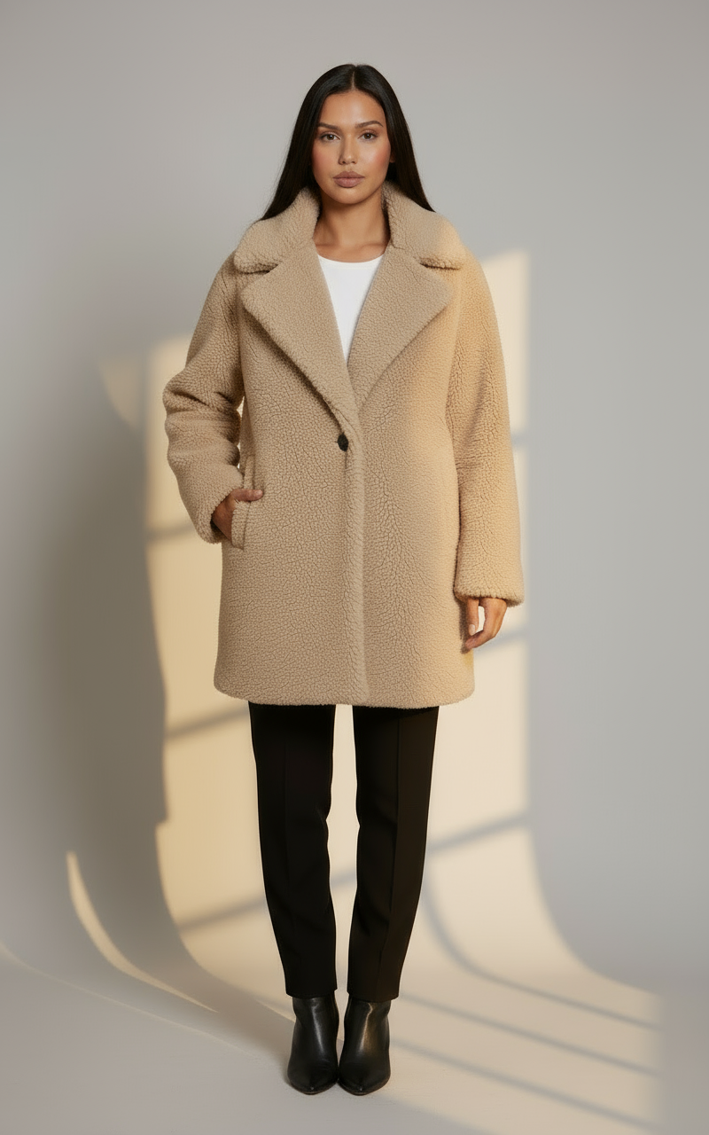 Classic Women's Teddy Coat | Warm Fuzzy Outerwear