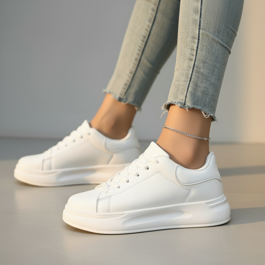 Women’s Orthopedic Sneakers – Leather, Lightweight, Slip-Resistant