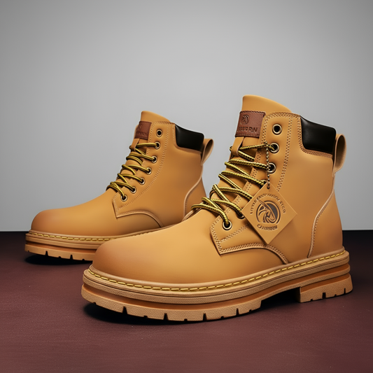 Men's Ankle Boots – Lace-Up with Rugged Sole
