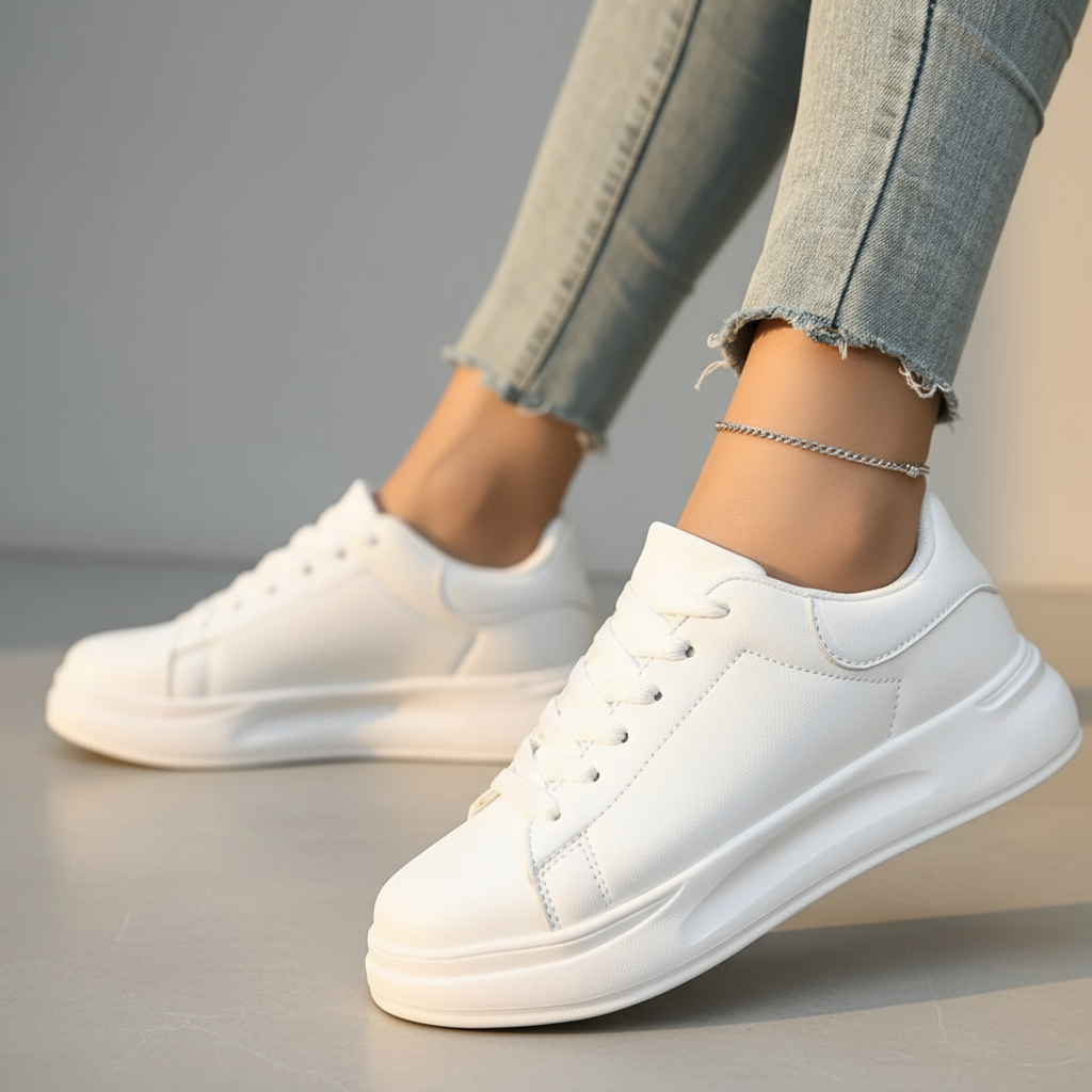 Women’s Orthopedic Sneakers – Leather, Lightweight, Slip-Resistant