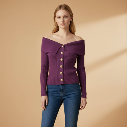 Ava Women's Cardigan | Ribbed Texture, Versatile Layering