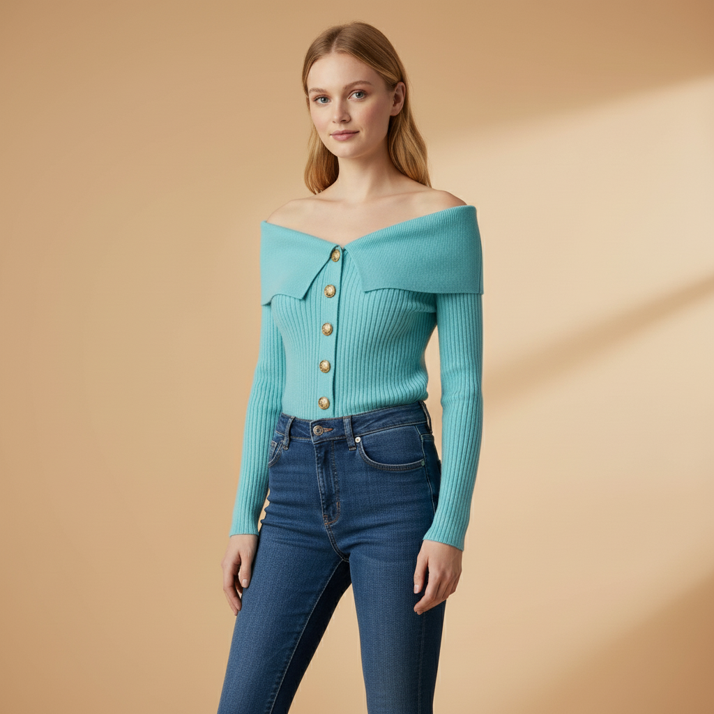 Ava Women's Cardigan | Ribbed Texture, Versatile Layering