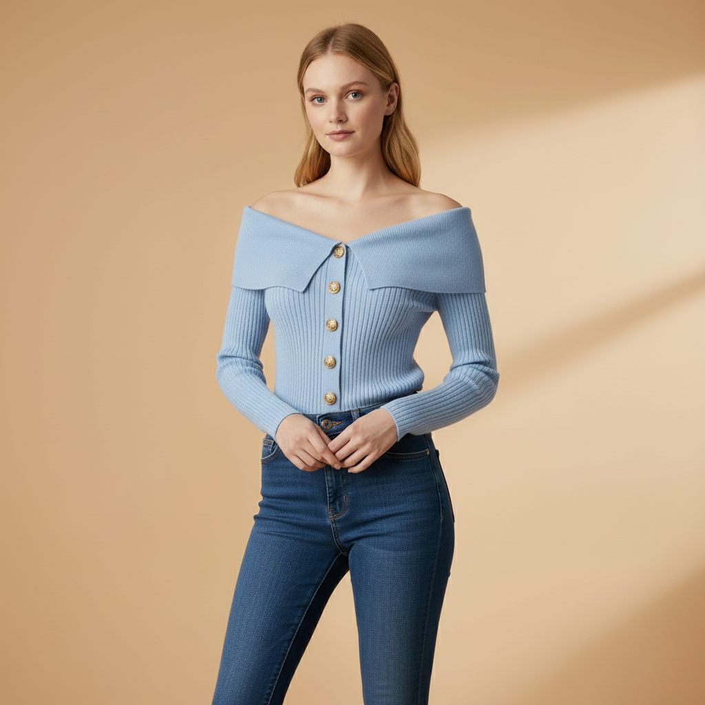 Ava Women's Cardigan | Ribbed Texture, Versatile Layering