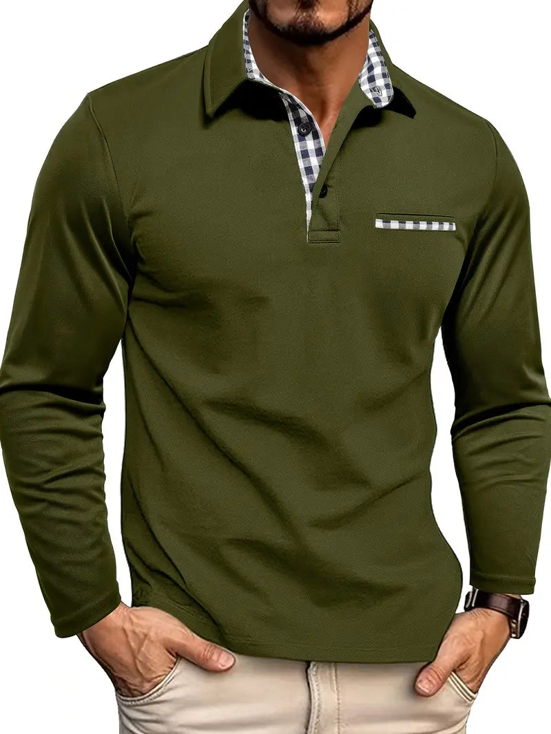 Rex Men's Long Sleeve Polo Shirt | Lightweight Breathable Fabric