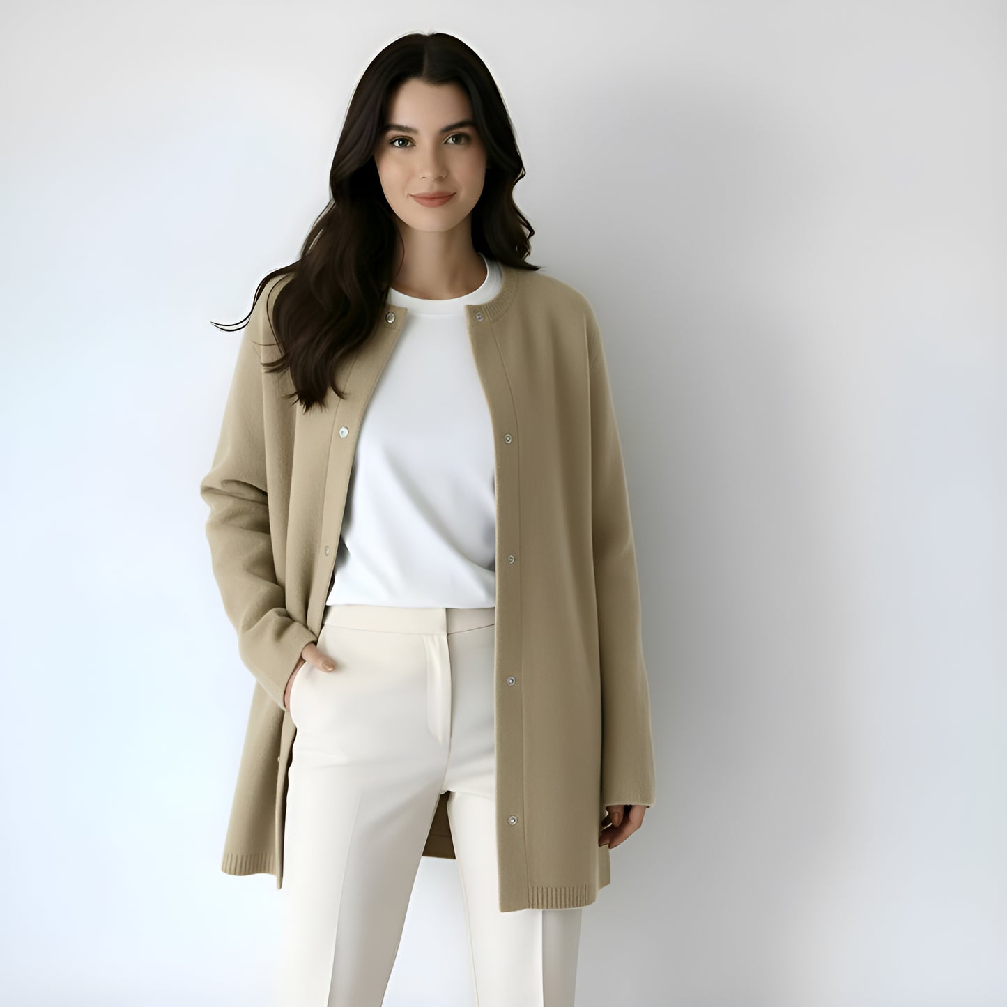 Women’s Luxury Soft Wool Cardigan – Cozy Button-Up Knit