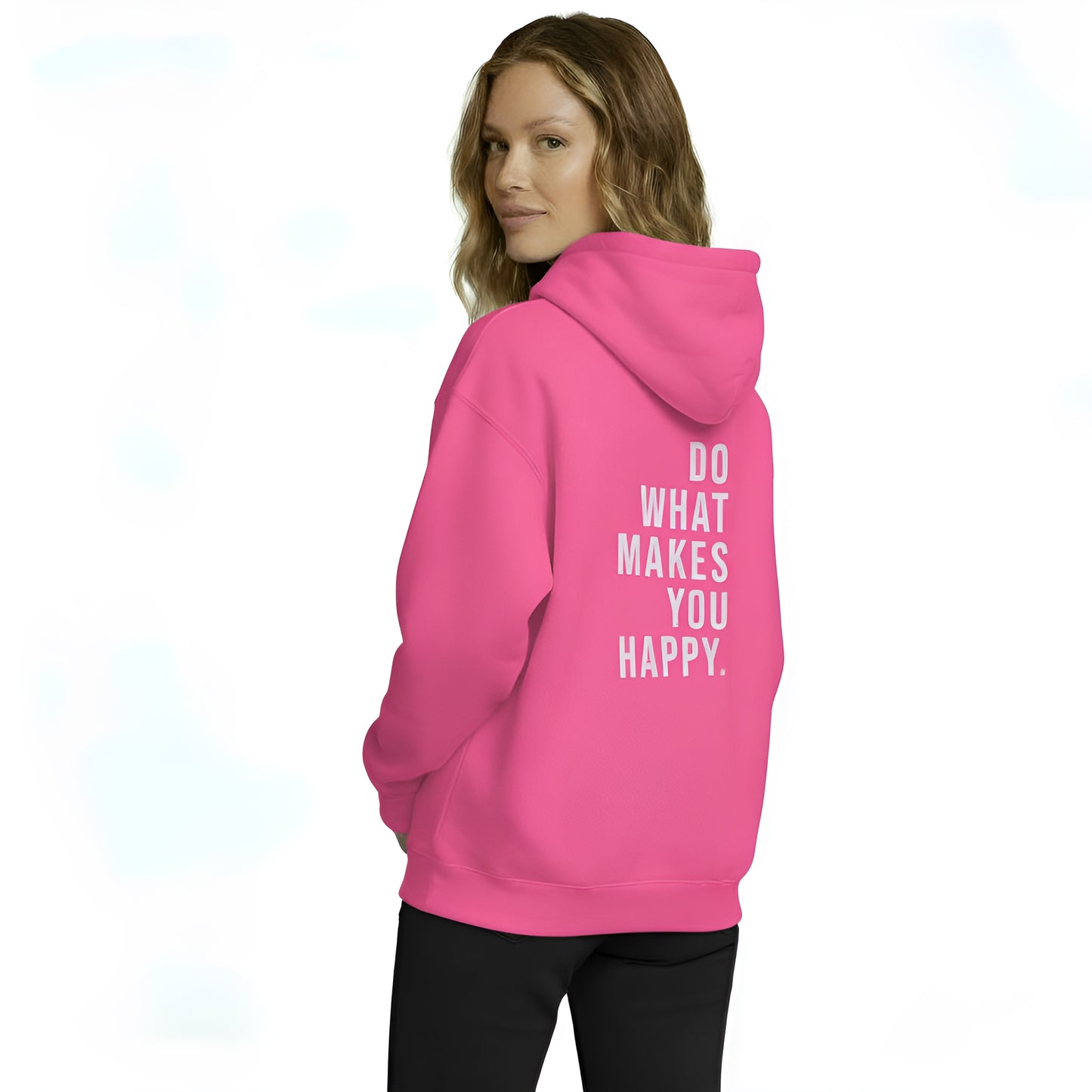 Women’s Hooded Text Print Sweater – Cozy Pullover Hoodie for Casual & Outdoor Wear