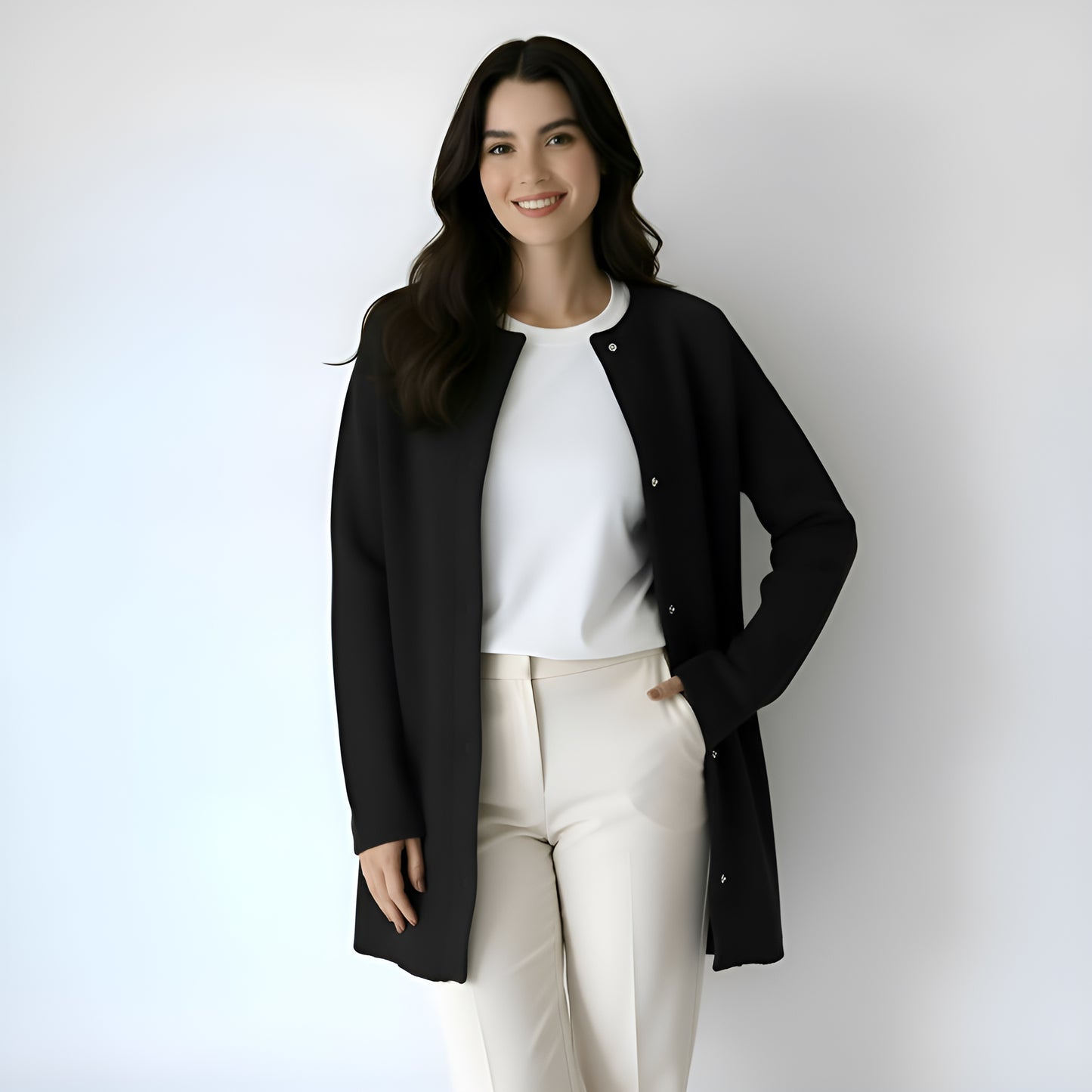 Women’s Luxury Soft Wool Cardigan – Cozy Button-Up Knit