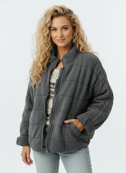 Ravine Women's Quilted Jacket | Stylish Zipper Design, Lightweight