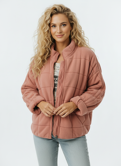 Ravine Women's Quilted Jacket | Stylish Zipper Design, Lightweight