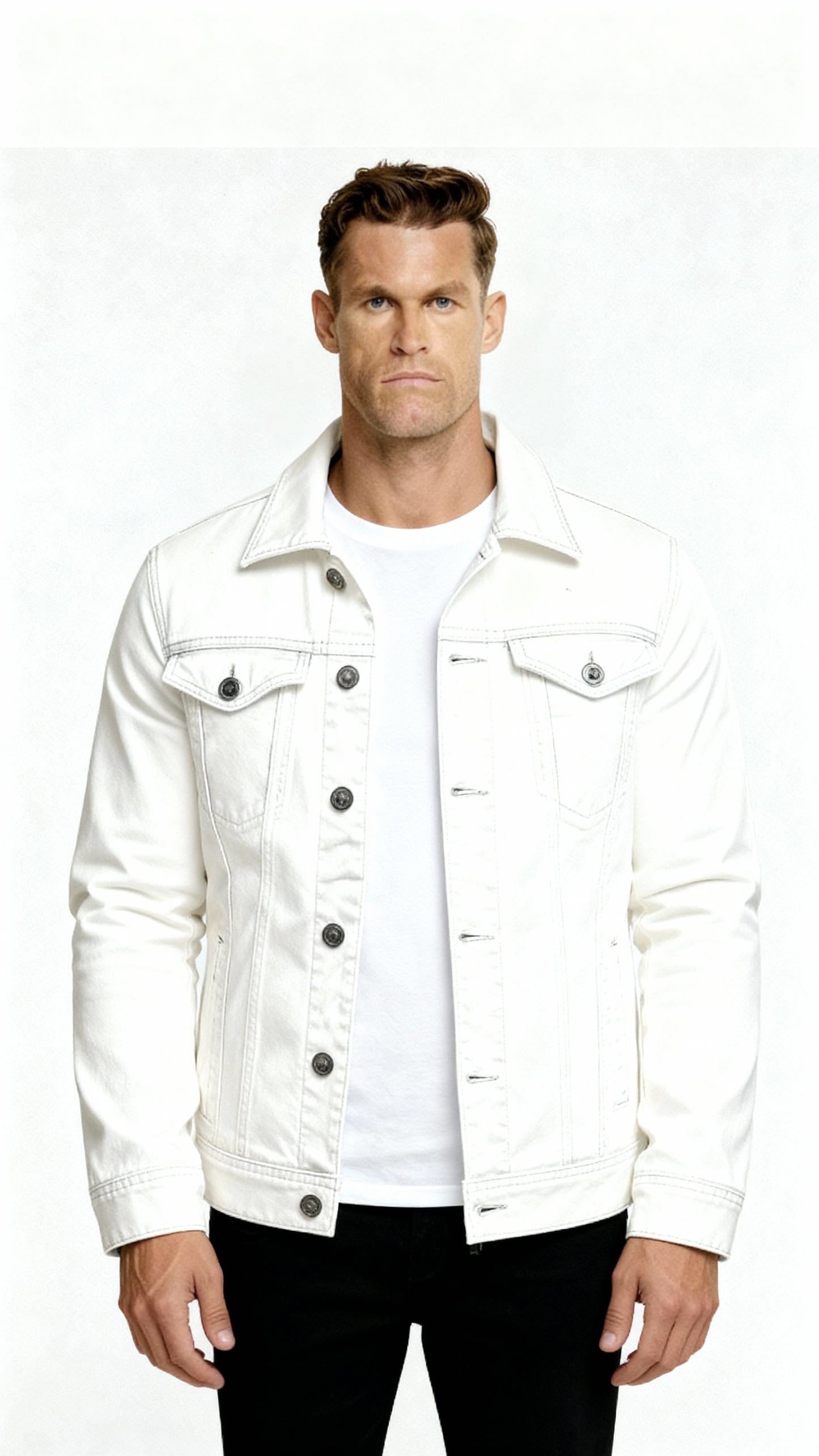 Men’s Classic Denim Jacket – Timeless Cotton Jean Jacket with Button Closure and Pockets
