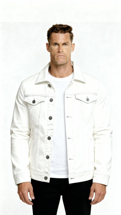 Men’s Classic Denim Jacket – Timeless Cotton Jean Jacket with Button Closure and Pockets