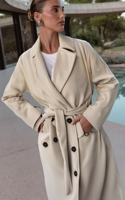 Rhea Women's Overcoat | Belted Double Breasted, Winter Coat