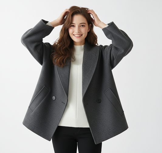 Mara Women's Oversized Coat | Chic Wrap Design, Winter Coats