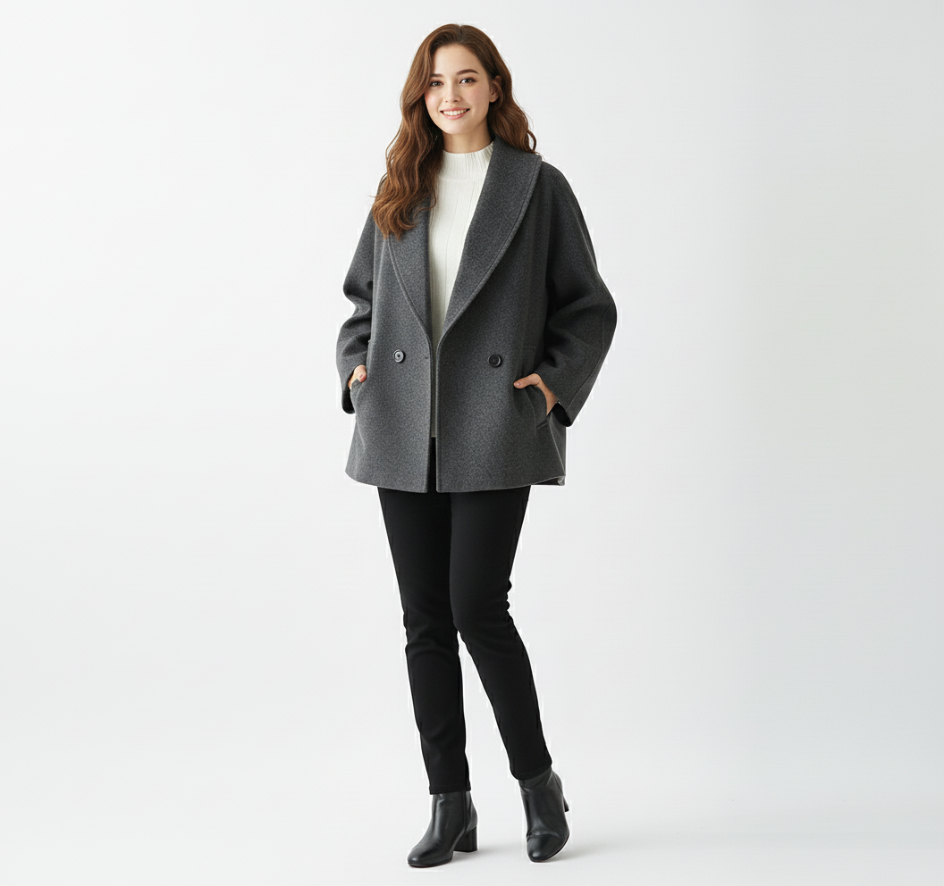 Mara Women's Oversized Coat | Chic Wrap Design, Winter Coats