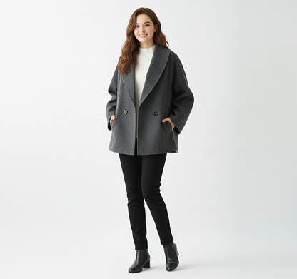Mara Women's Oversized Coat | Chic Wrap Design, Winter Coats