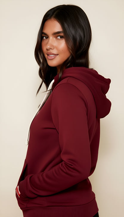 Women’s Zip-Up Hoodie – Soft Lined, Slim Fit with Kangaroo Pockets