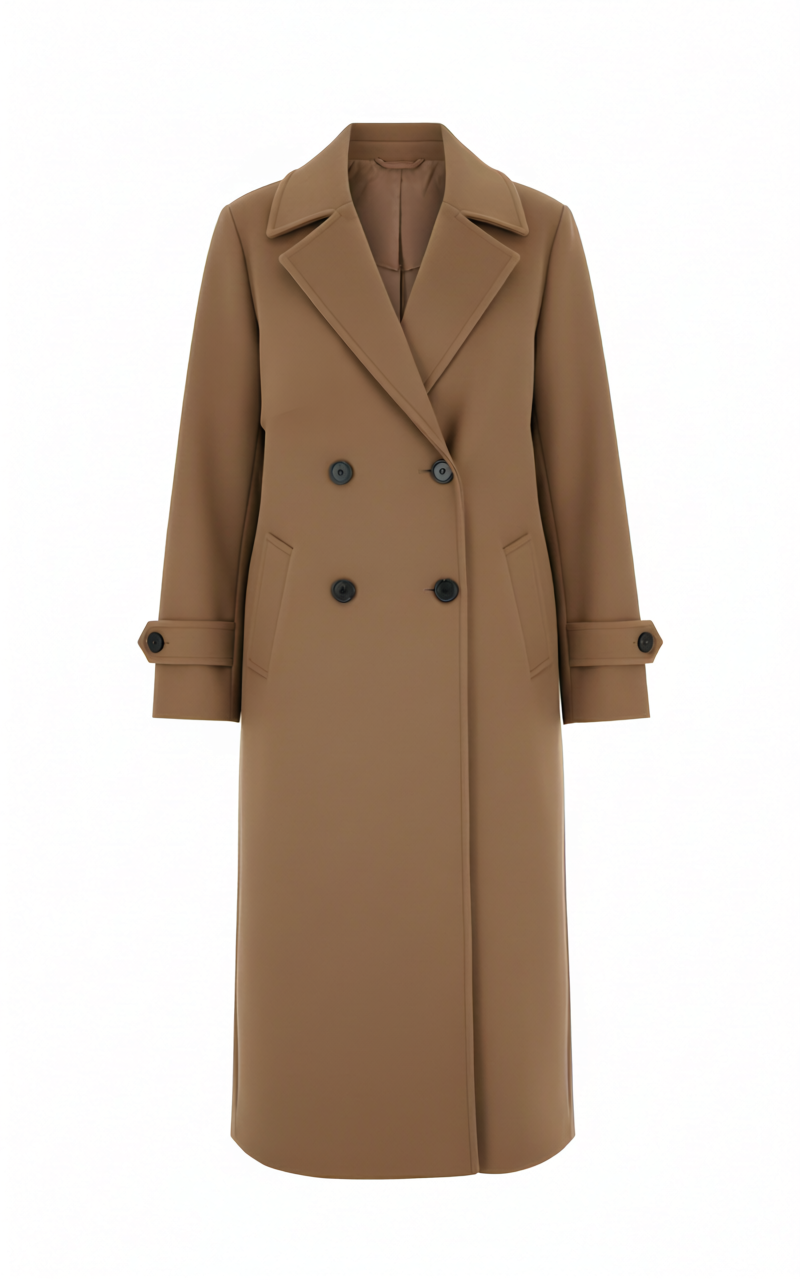 Rhea Women's Overcoat | Belted Double Breasted, Winter Coat