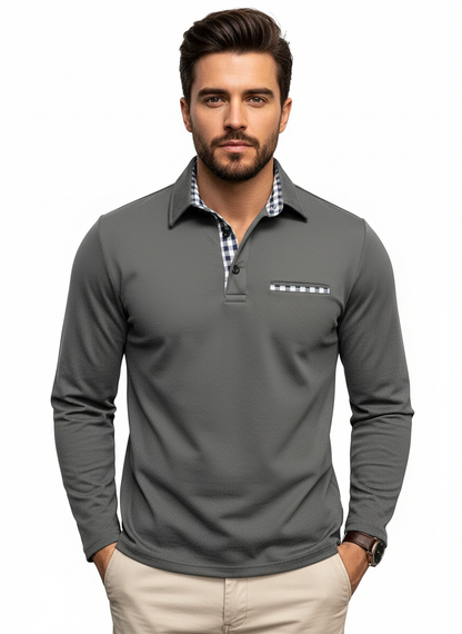 Rex Men's Long Sleeve Polo Shirt | Lightweight Breathable Fabric