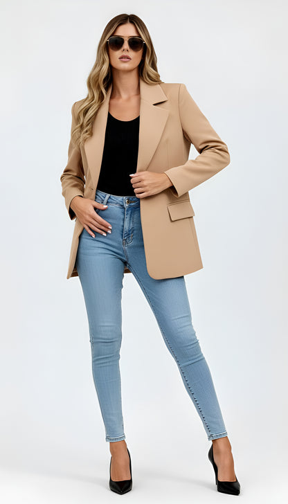 Women’s Slim Fit Blazer – Professional Long Sleeve Jacket with Lapel | Tailored Office Wear