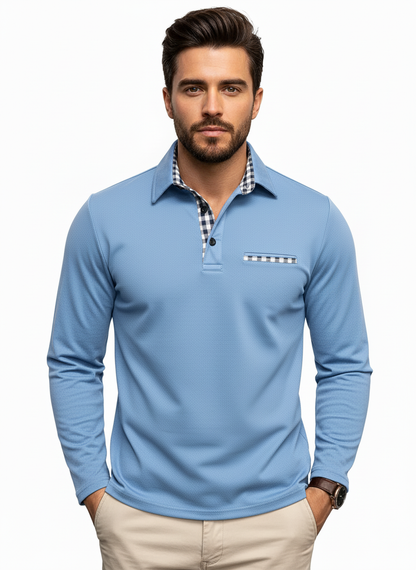 Rex Men's Long Sleeve Polo Shirt | Lightweight Breathable Fabric