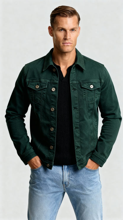 Men’s Lightweight Denim Jacket – Classic Button-Up Summer Jean Jacket