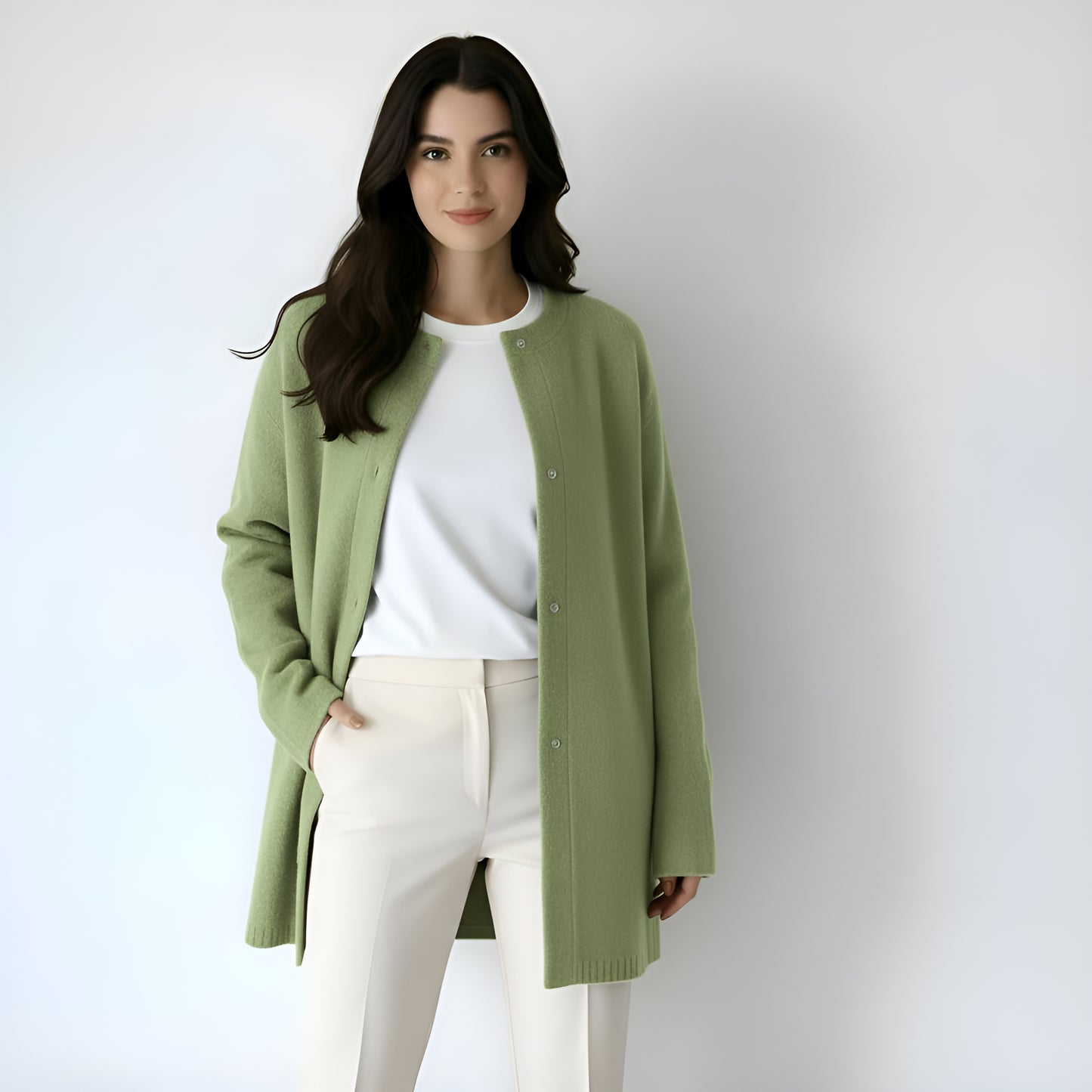 Women’s Luxury Soft Wool Cardigan – Cozy Button-Up Knit