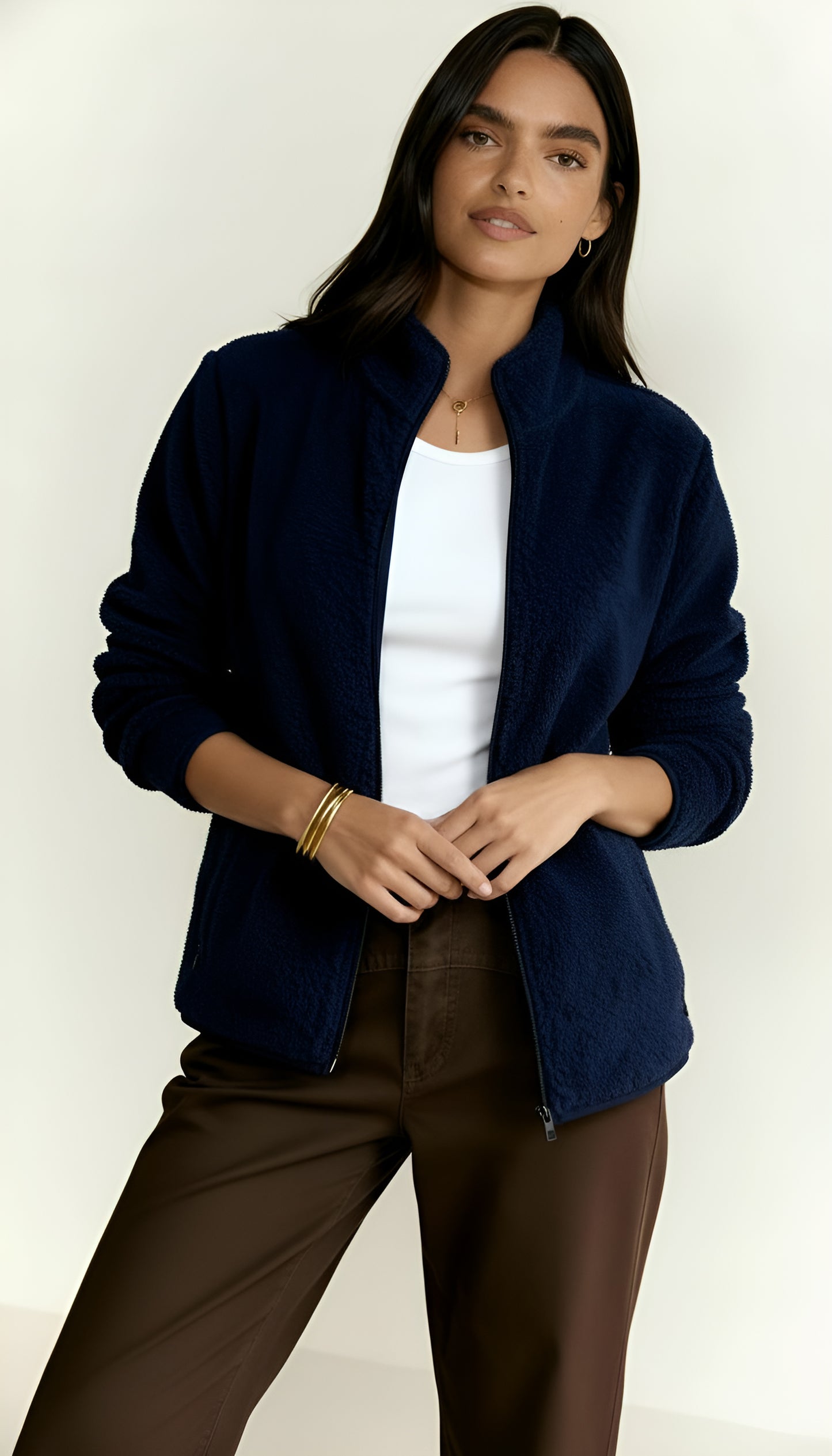 Women’s Winter Teddy Jacket – Ultra-Soft Fleece with Full Zip & High Collar | Cozy Warm Outerwear